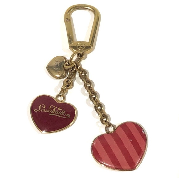 Louis Vuitton Coeur Rayures Key Holder Keychain Heart Charm Limited Edition - Picture 1 of 10